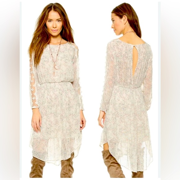 Free People Dresses & Skirts - Free People Floral Charlotte Midi Dress/Lace/Lined/ size Large